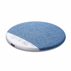 Ultra thin blue fabric white noise pillow speaker with side control buttons