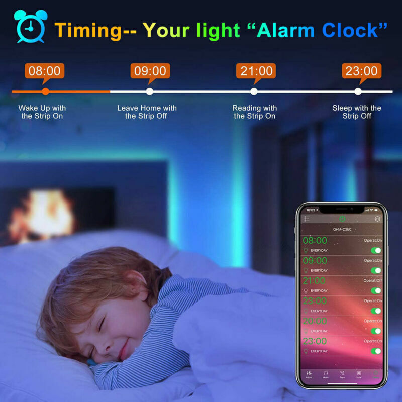 RGB 5050 LED Strip Lights with Bluetooth App and Remote, TV Backlight - Image 3