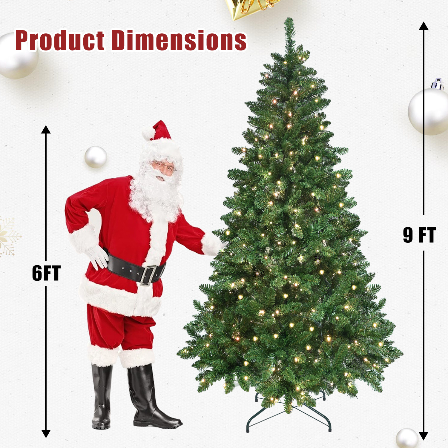 Premium PE PVC Artificial Christmas Tree, Full Body Holiday Tree - Image 9