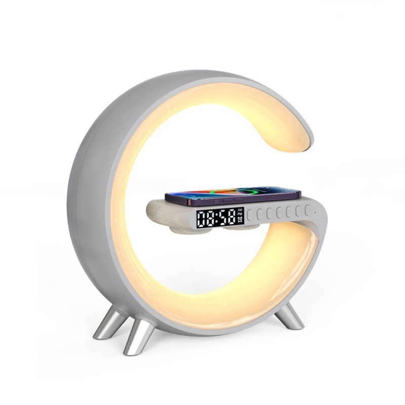 G Shaped LED Atmosphere Lamp with Bluetooth Speaker and Wireless Charger - Image 10