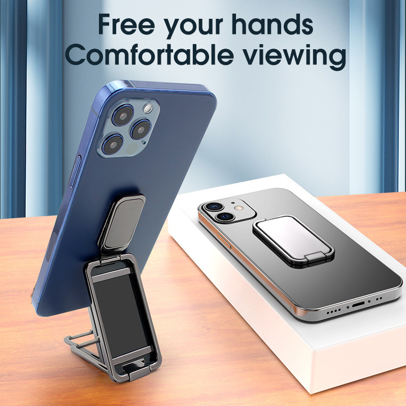 Retractable Ring Phone Holder, Foldable Desktop Stand and Magnetic Car Mount