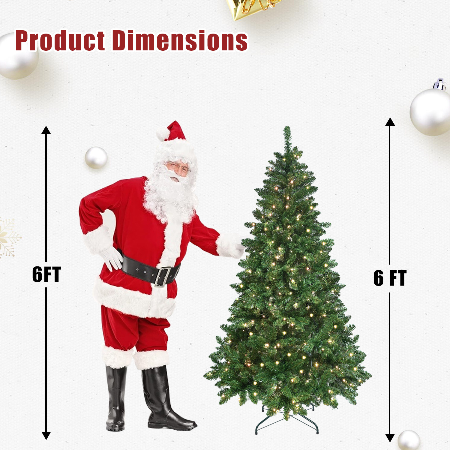 Premium PE PVC Artificial Christmas Tree, Full Body Holiday Tree - Image 6