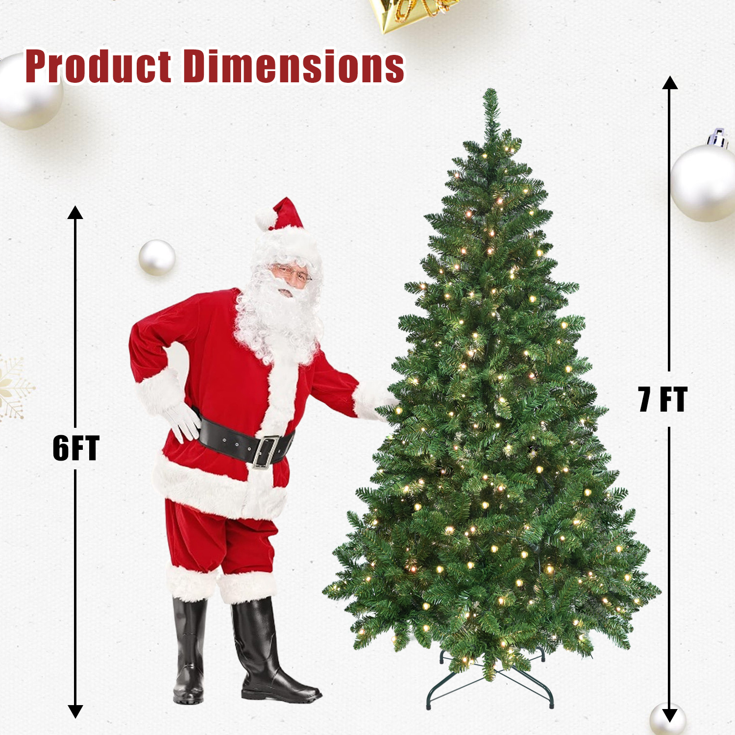 Premium PE PVC Artificial Christmas Tree, Full Body Holiday Tree - Image 2