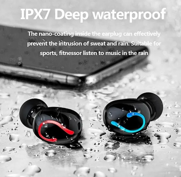 TWS Bluetooth 5.1 Earbuds, LED Power Display Charging Case, IPX7 Waterproof - Image 4