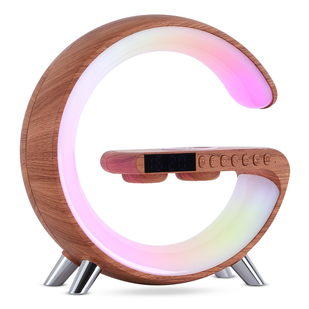 G Shaped LED Atmosphere Lamp with Bluetooth Speaker and Wireless Charger - Image 3
