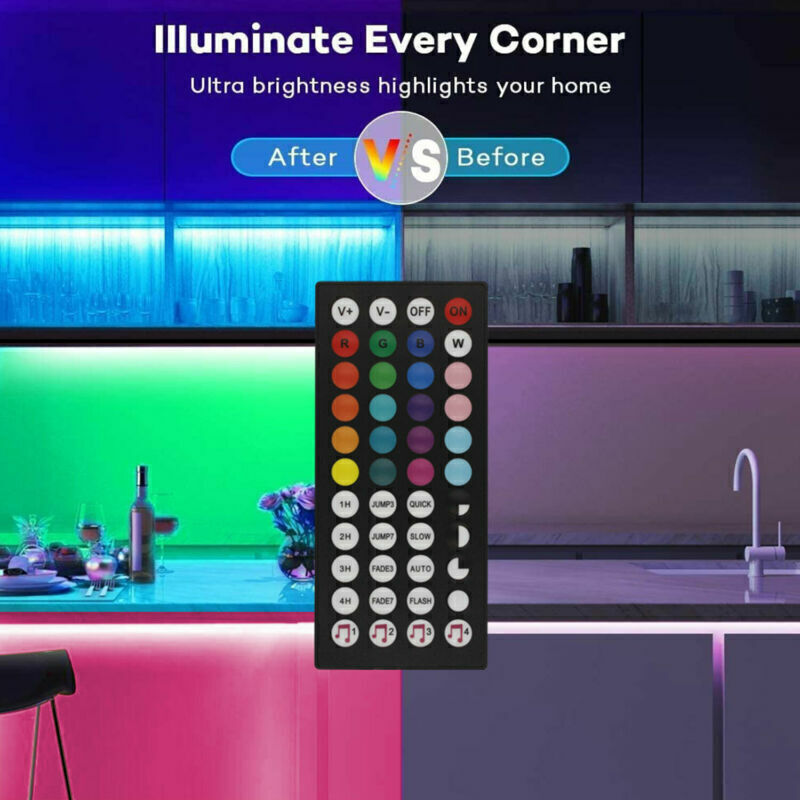 RGB 5050 LED Strip Lights with Bluetooth App and Remote, TV Backlight - Image 4