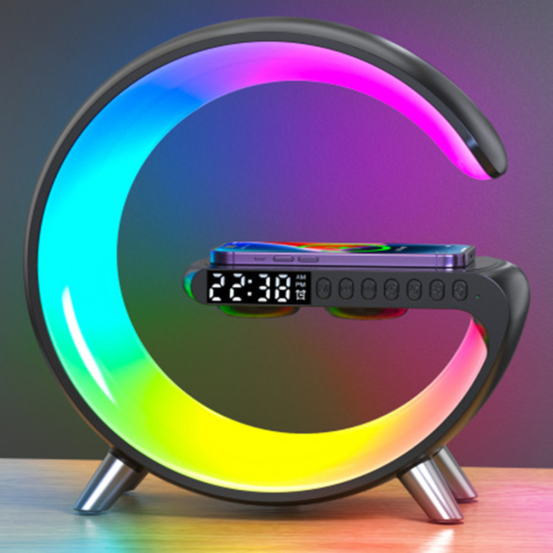 G Shaped LED Atmosphere Lamp with Bluetooth Speaker and Wireless Charger - Image 5