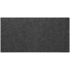 Extended dark grey felt desk pad laid flat