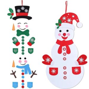 Felt snowman decorating set with reusable stick on pieces