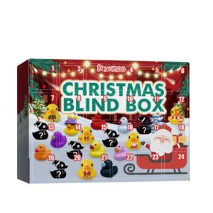 Rubber duck advent calendar with a blind box behind each of 24 days