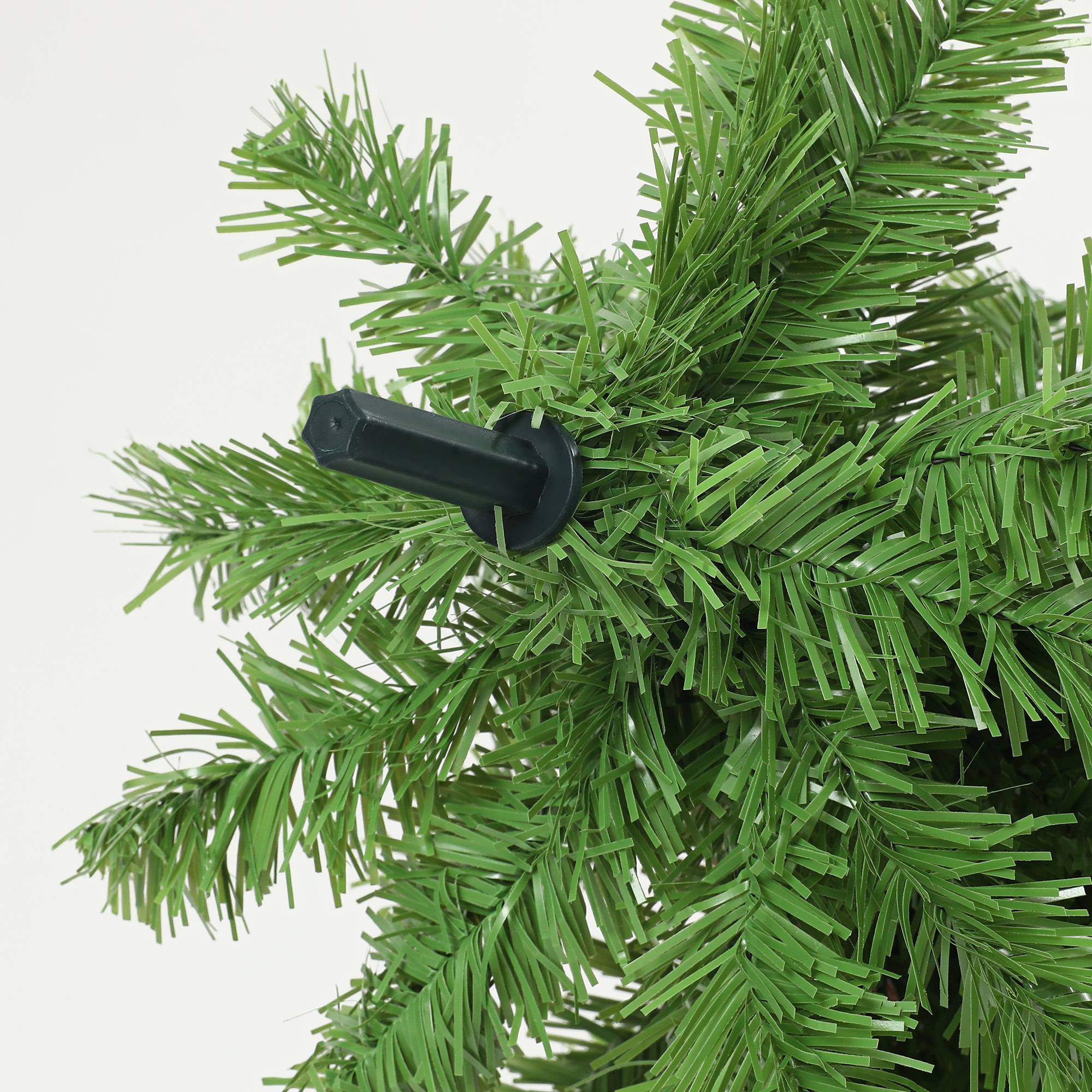 Whimsical pencil Christmas tree with a curled bending top, view 3