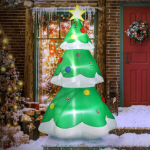 Inflatable Christmas tree yard decoration with LED light bundles