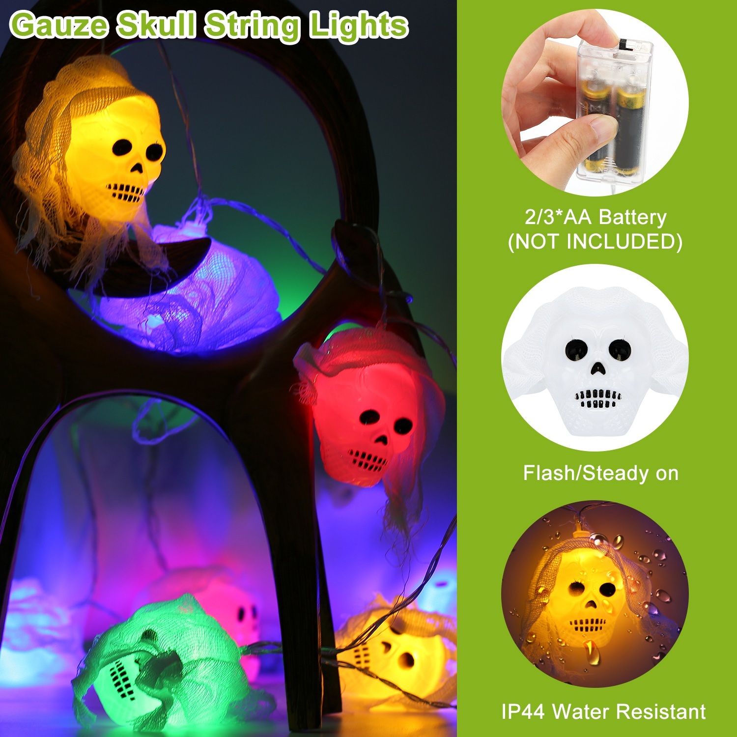 Halloween String Lights, Set of 3, 50 LED, 24 ft - Image 5