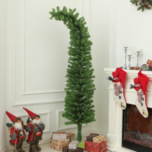 Whimsical pencil Christmas tree with a curled bending top