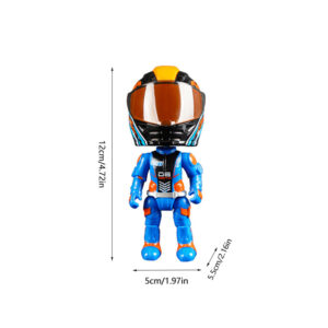 Motorcycle racer figurine with a detachable alloy helmet