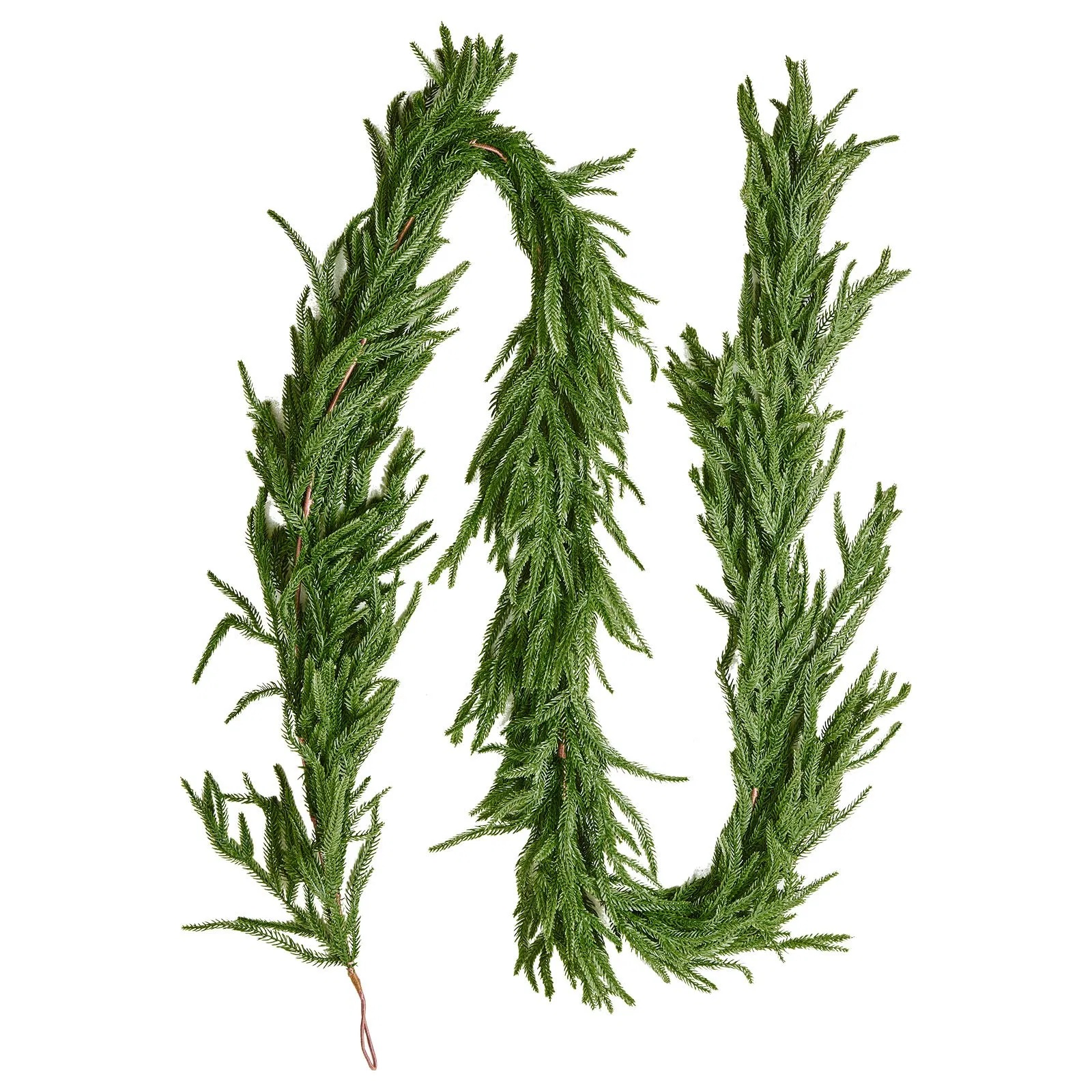 Artificial Norfolk pine garland of faux Christmas greenery