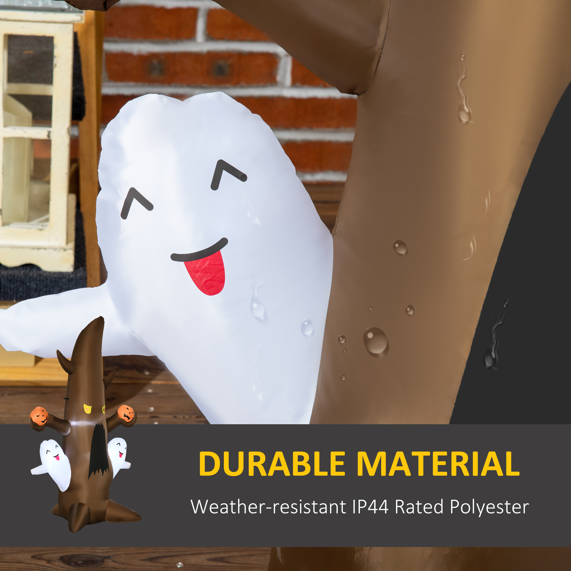 Halloween Inflatable Ghost Tree with Pumpkins, 5 Piece LED Yard Decor - Image 8