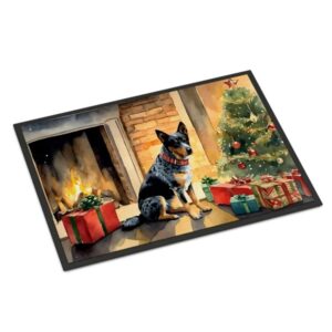 Christmas doormat illustrated with an Australian cattle dog
