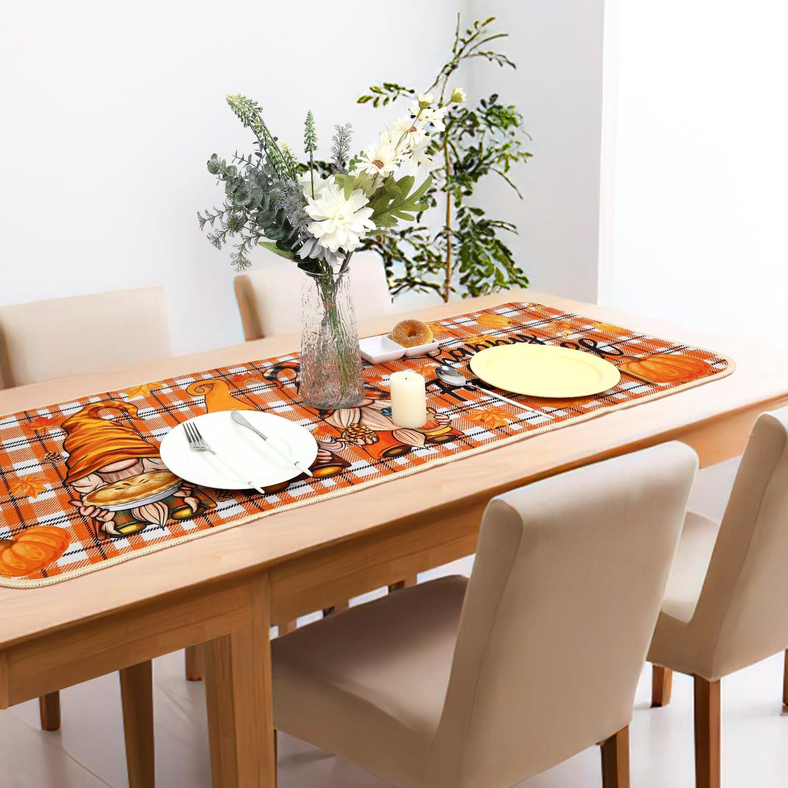 Fall Kitchen Mat Set of 2, Maple Leaf Autumn Rugs - Image 3