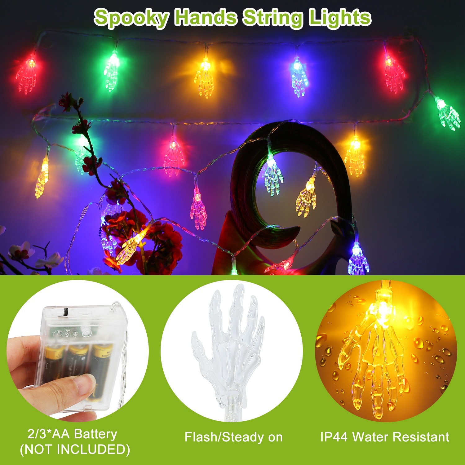 Halloween String Lights, Set of 3, 50 LED, 24 ft - Image 10