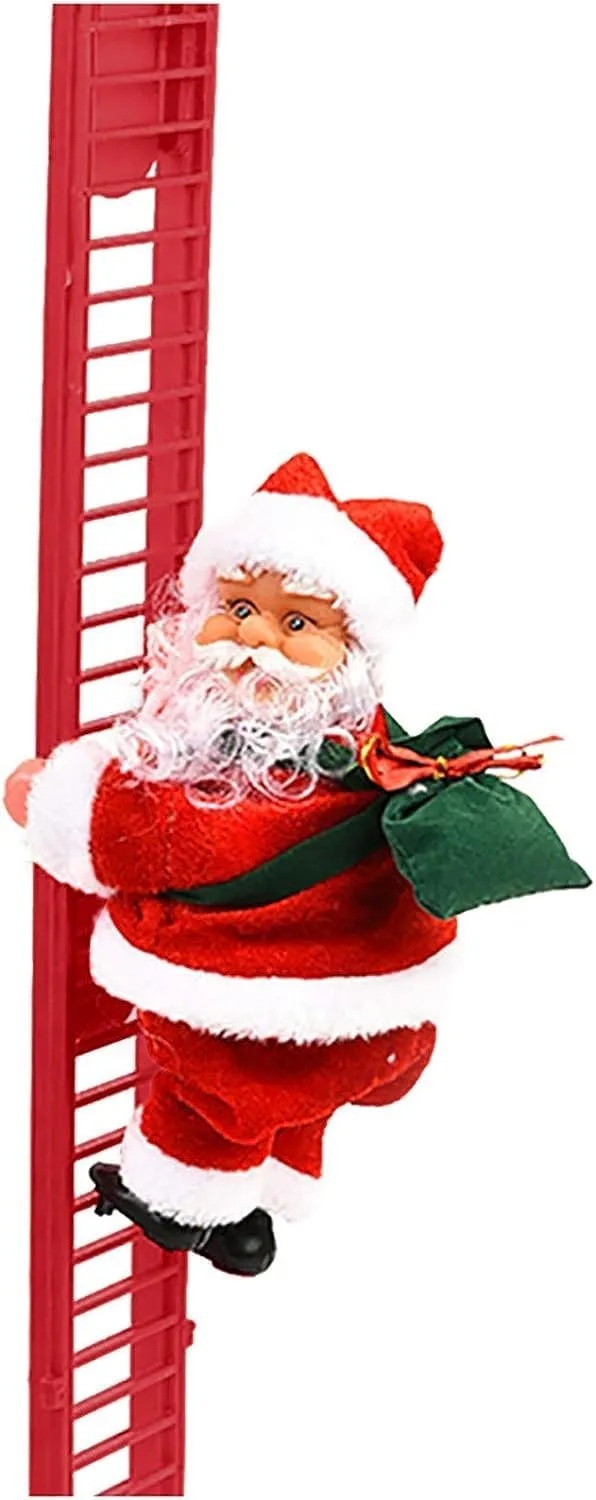 Battery operated Santa figure that climbs a ladder, view 5