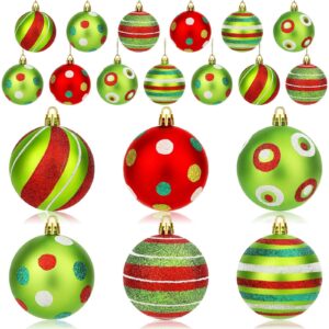 Shatterproof Christmas ball ornaments in red and green